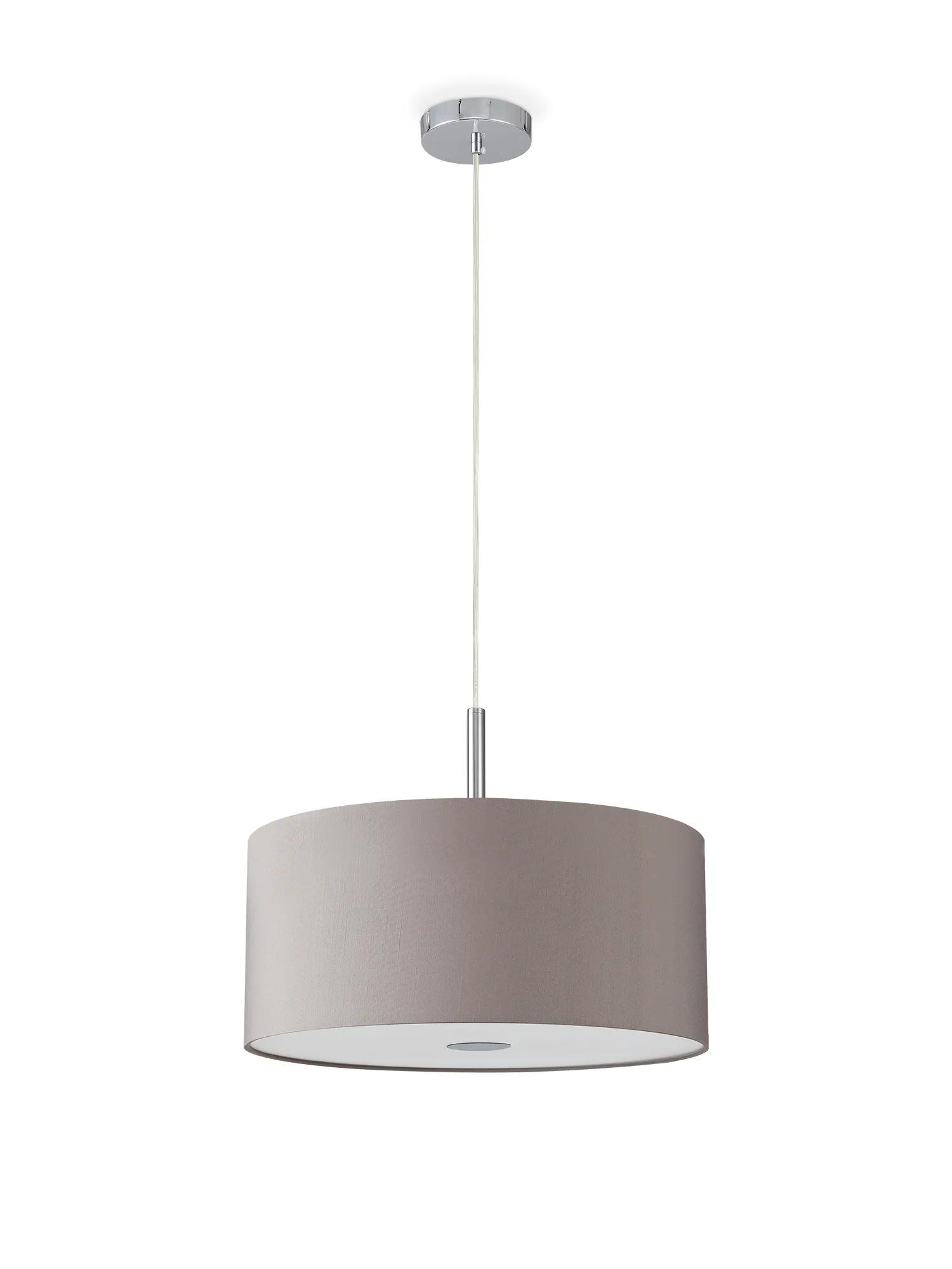 Baymont 40cm 3 Light Pendant Polished Chrome, Grey, Frosted Diffuser DK0342  Deco Baymont CH GR